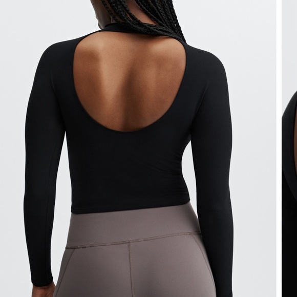 Fabletics Tops - Fabletics shirt - black Ruby SculptKnit® Open Back Long-Sleeve NWT